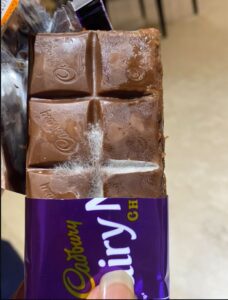 A Hyderabad resident found fungus on Cadbury Dairy Milk chocolate before expiry. (Photo: X/goooofboll)